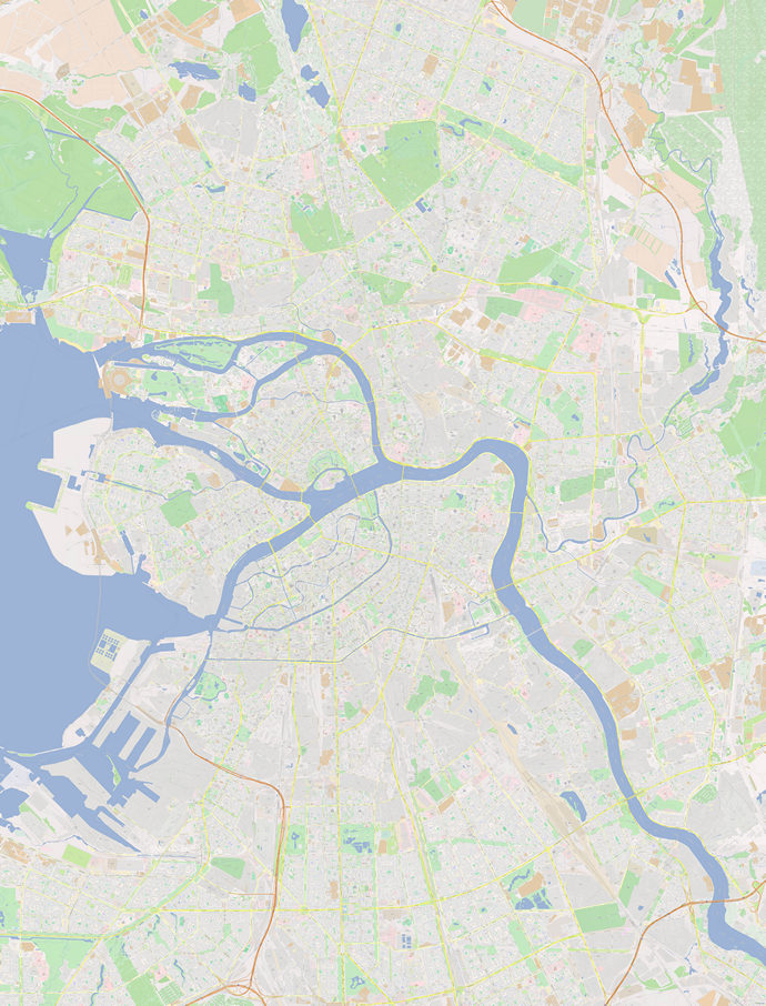 Карта Санкт-Петербурга с номерами домов