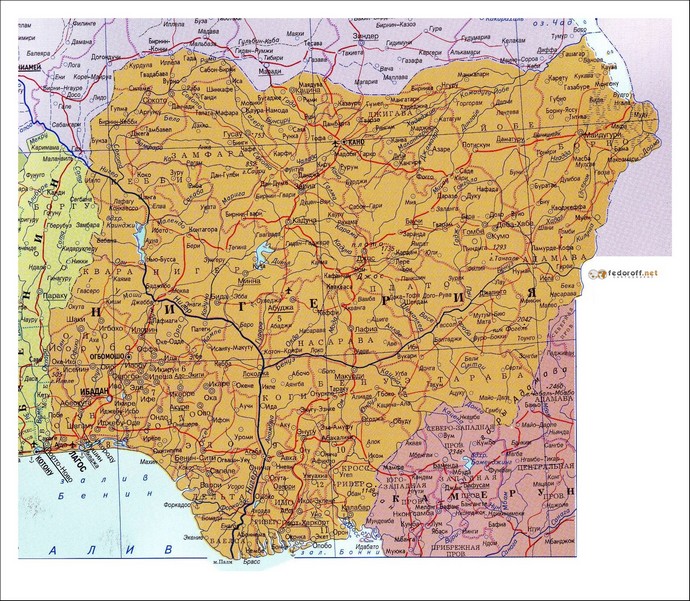 Карта Нигерии