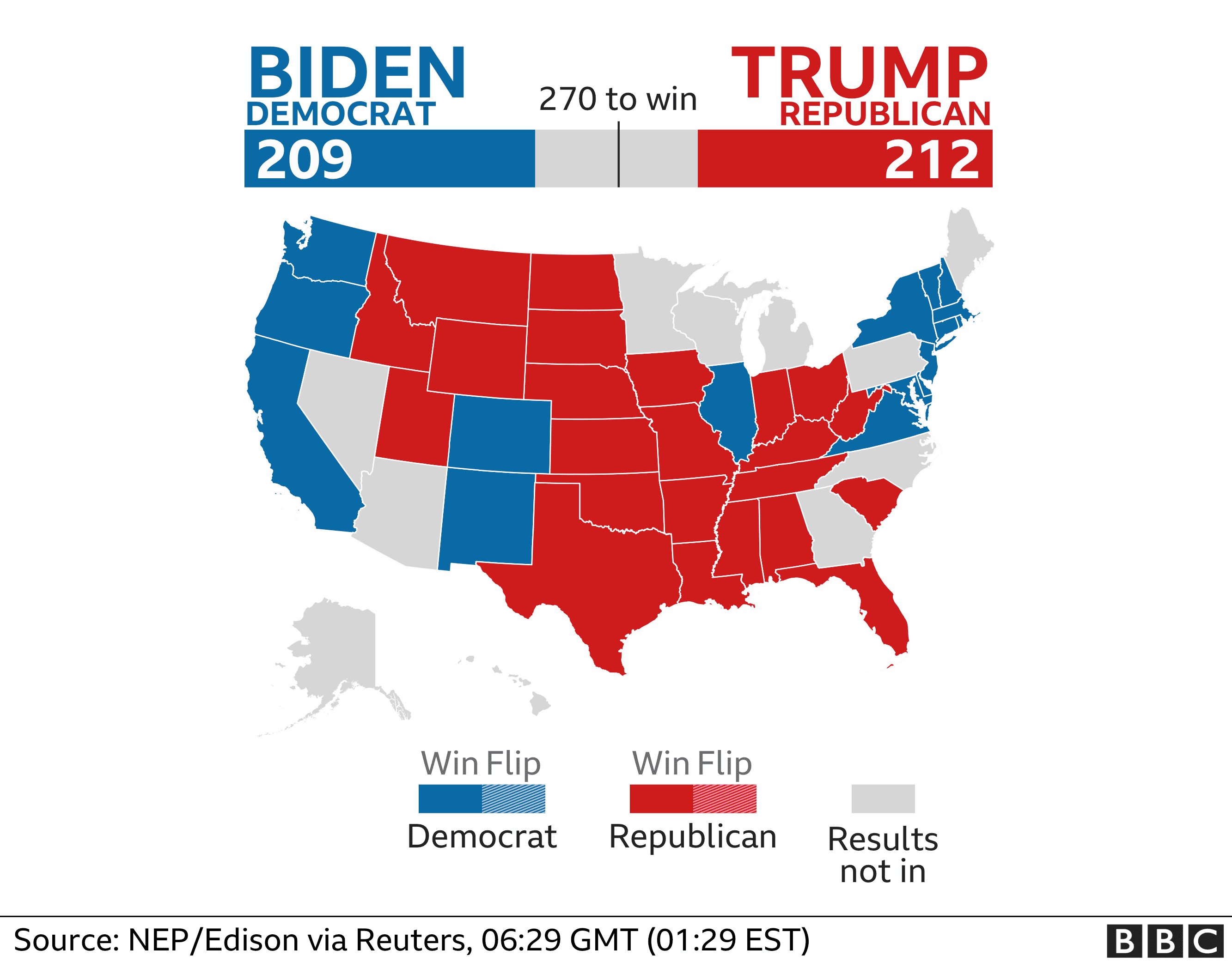 Карты выборов 2020 г. в США