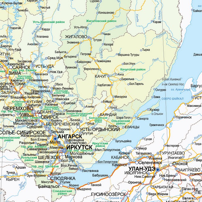 Карты Иркутской области