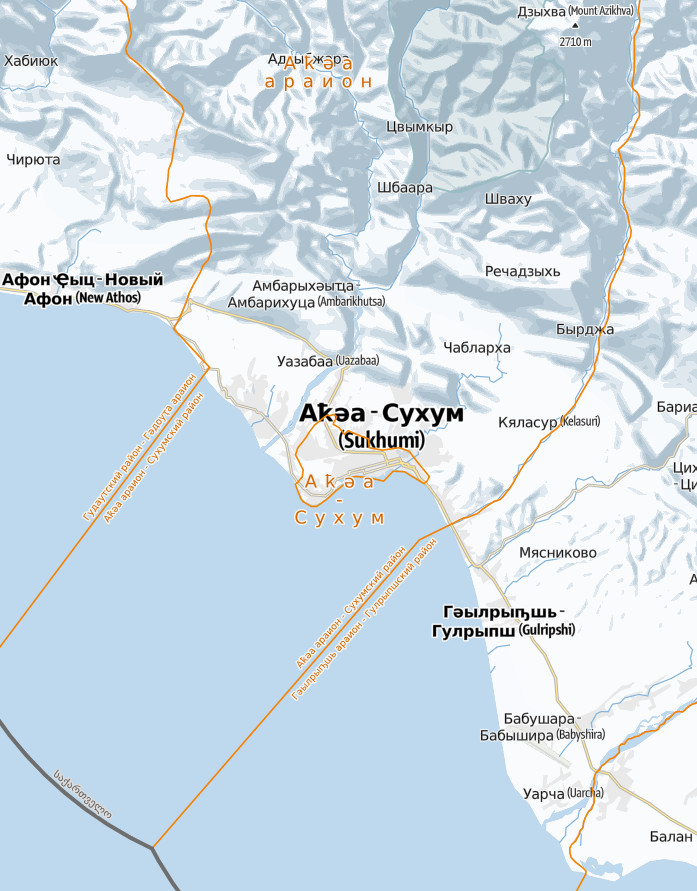 Административная карта Абхазии