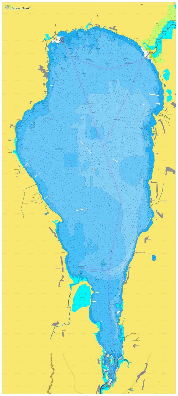 Карта глубин озера Выртсъярв
