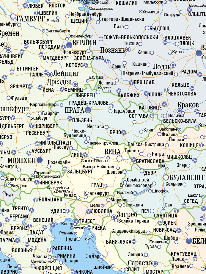 Карта Европы [вектор с городами]