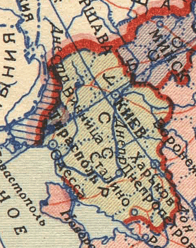 Административная карта СССР 1939 г.