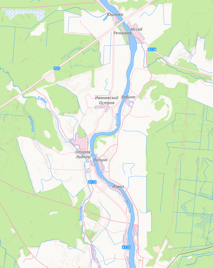 Карта Ленинградской области с городами и поселками