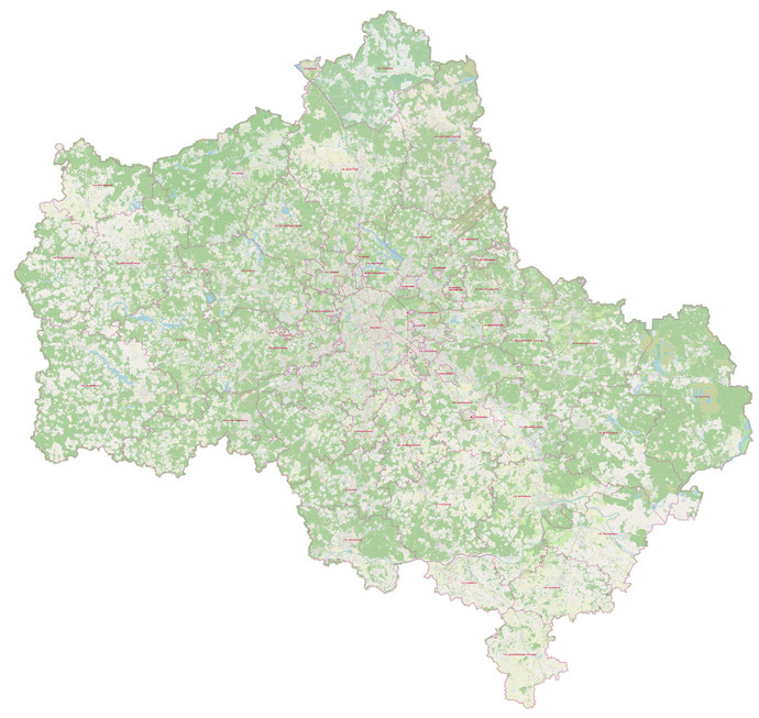 Большая административная карта Московской области 2023 года