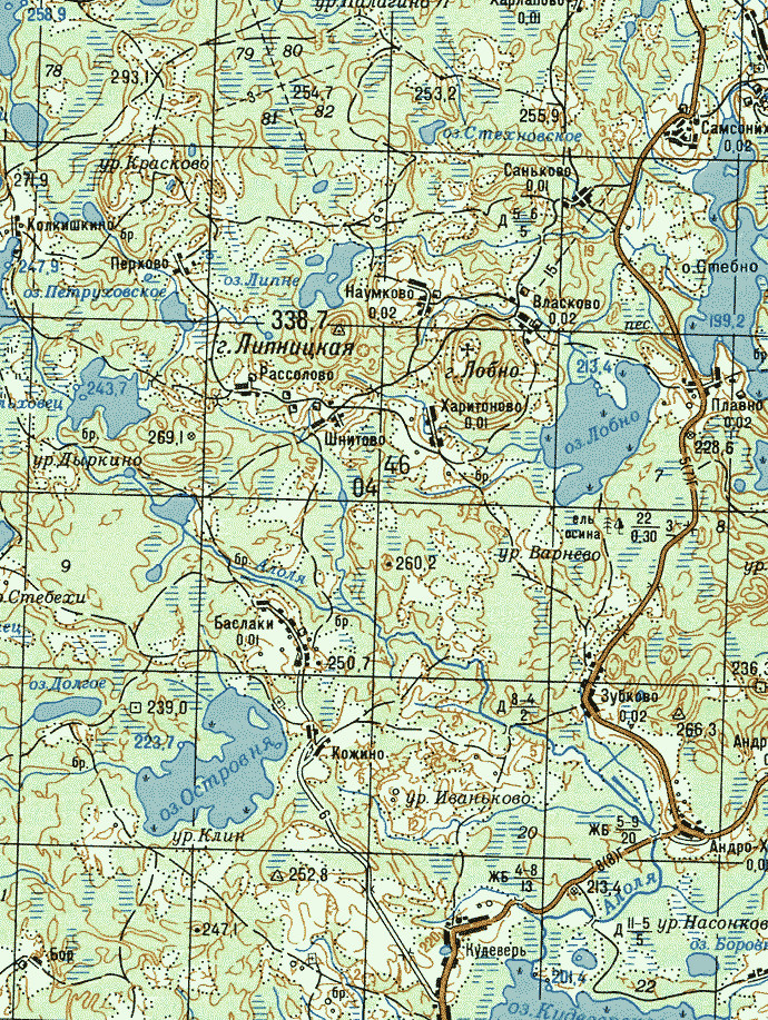 Топографическая карта Генштаб СССР лист O-35-119