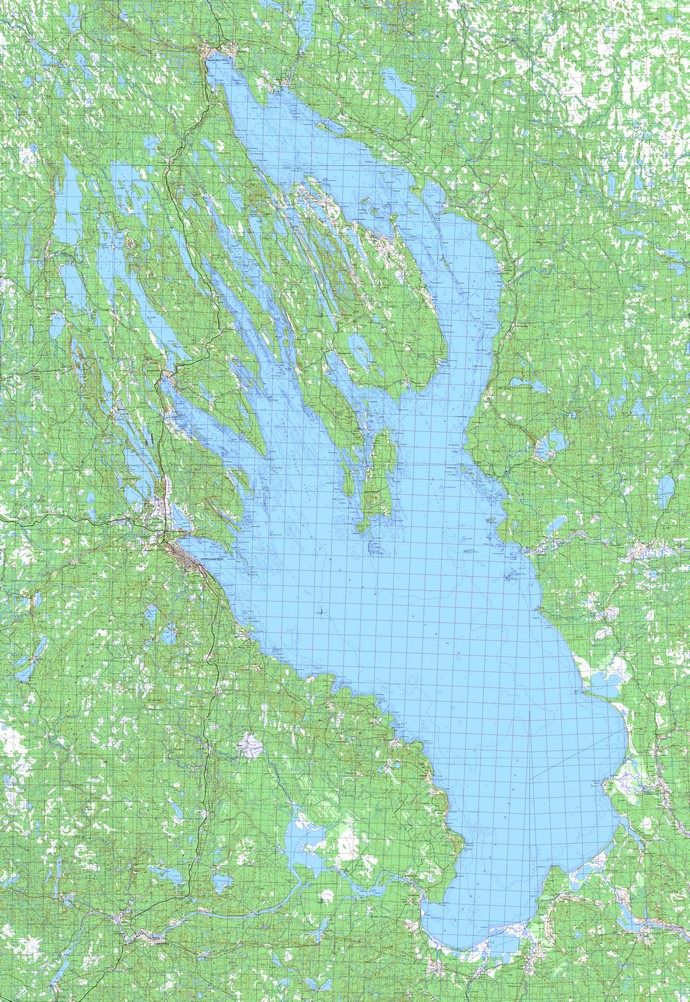 Топографическая карта Онежского озера 2км