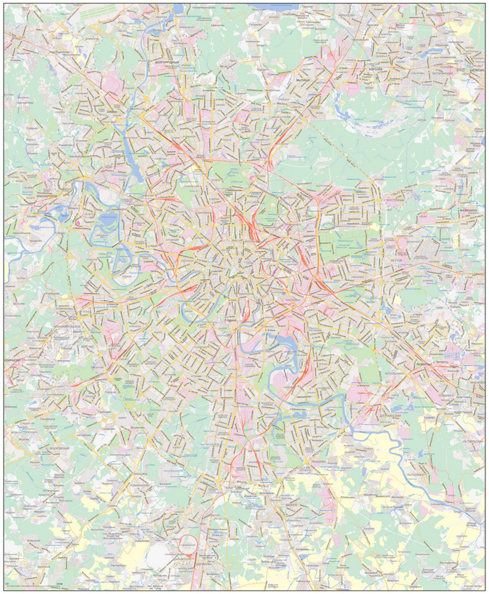 Векторная карта Москвы с районами и проспектами