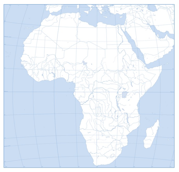 Векторная контурная карта Африки