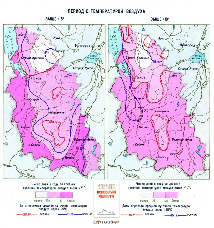 Климатическая карта Псковской области