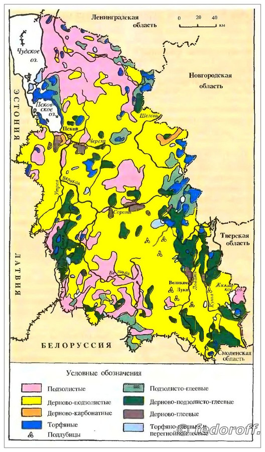 Карты почв Псковской области
