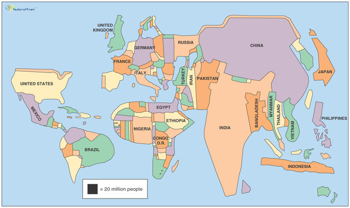 Демографическая карта мира