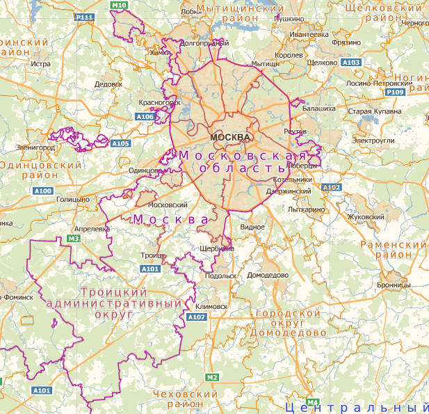 Карта города федерального значения Москва на 2023 год для скачивания и