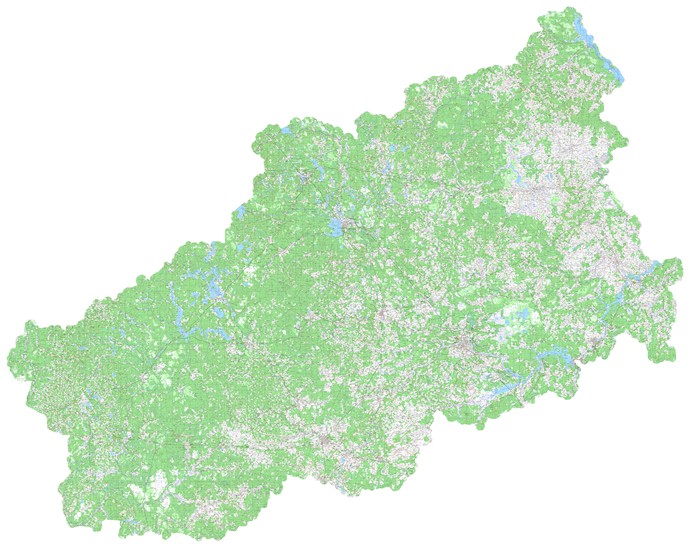 Топографическая карта Тверской области (2 км)