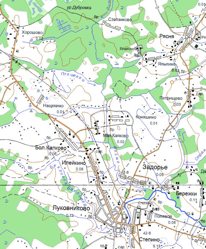 Топографическая карта Тверской области
