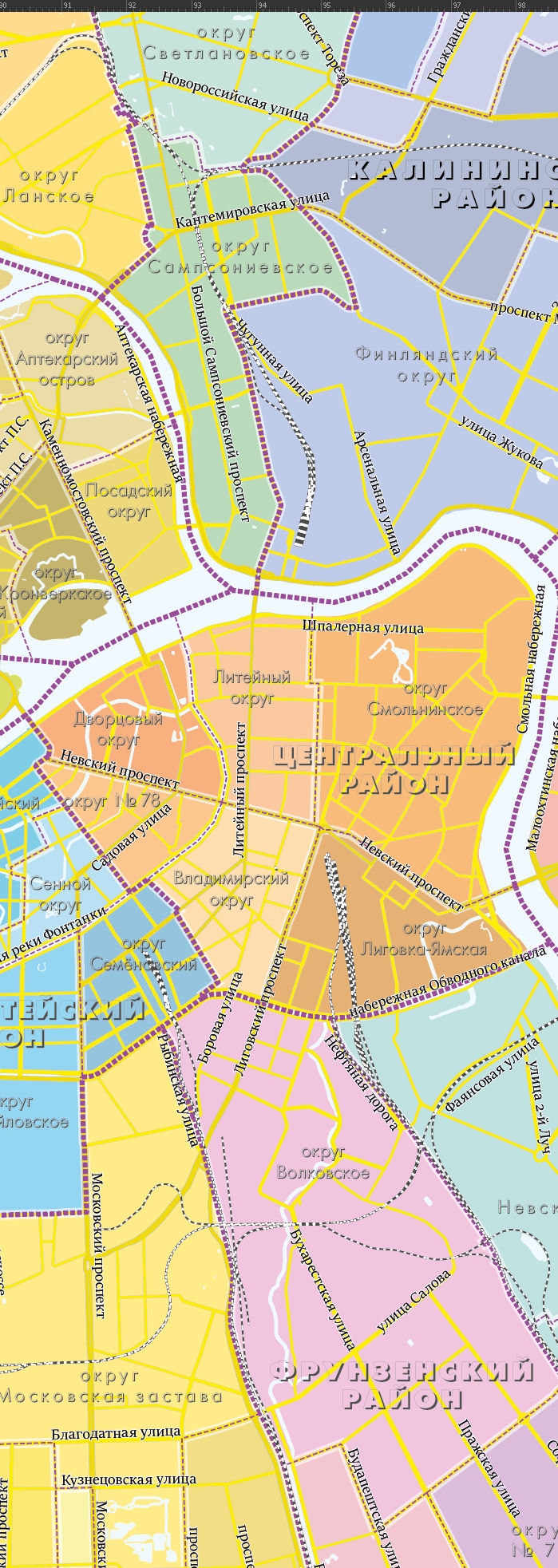 Карта СПБ-АФ [Районы города Санкт-Петербурга]