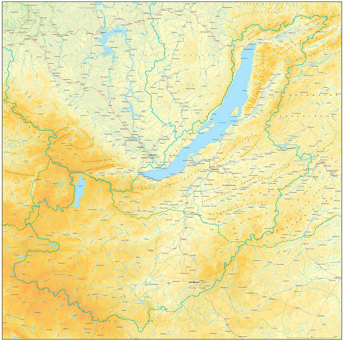 КАРТА БАССЕЙНА ОЗЕРА БАЙКАЛ