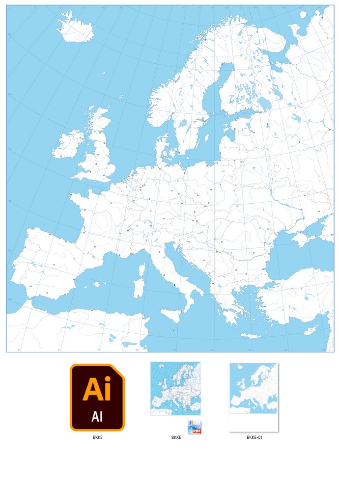 Векторная контурная карта Европы ВККЕ22