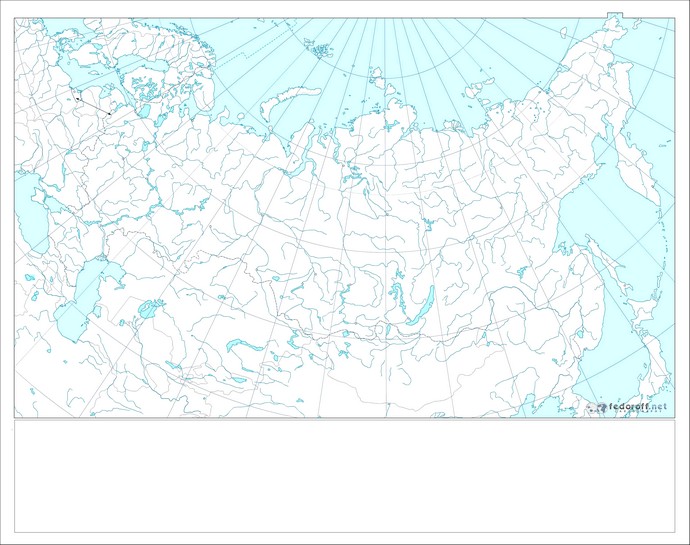 Контурная карта России для 4 класса (Окружающий мир)