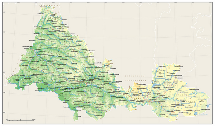 Векторные карты Оренбургской области для скачивания и печати AI SVG EP