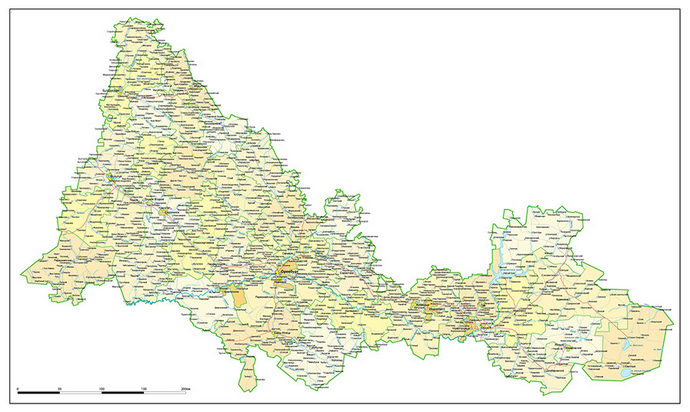 Векторные карты Оренбургской области для скачивания и печати AI SVG EP