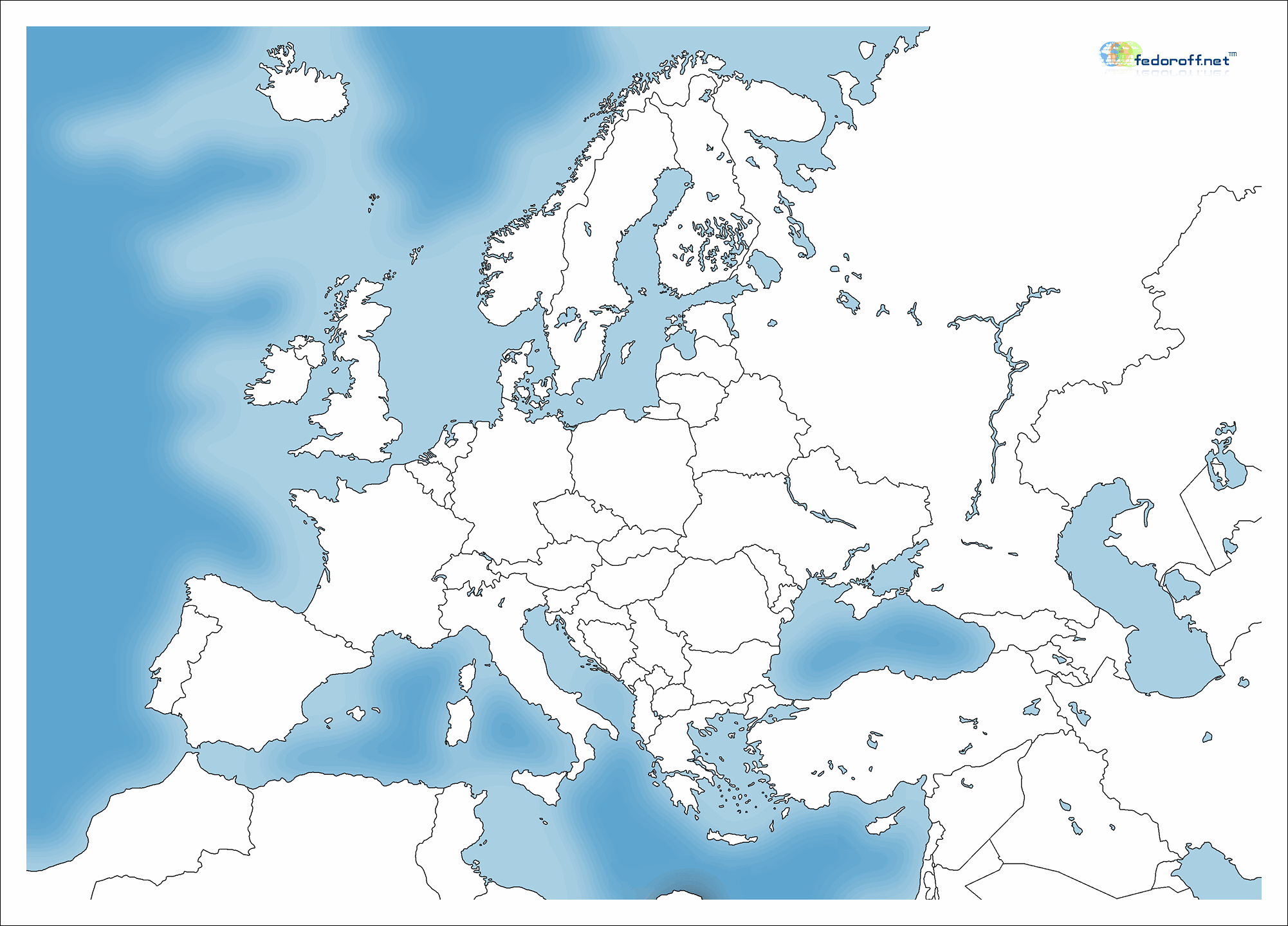 Карта европы для заполнения
