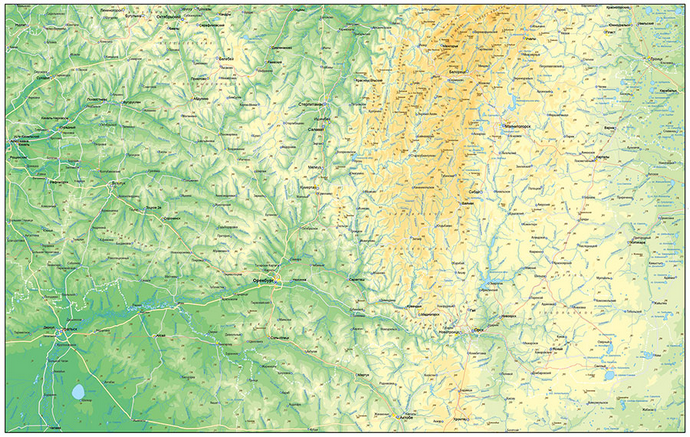 Векторные карты Оренбургской области для скачивания и печати AI SVG EP