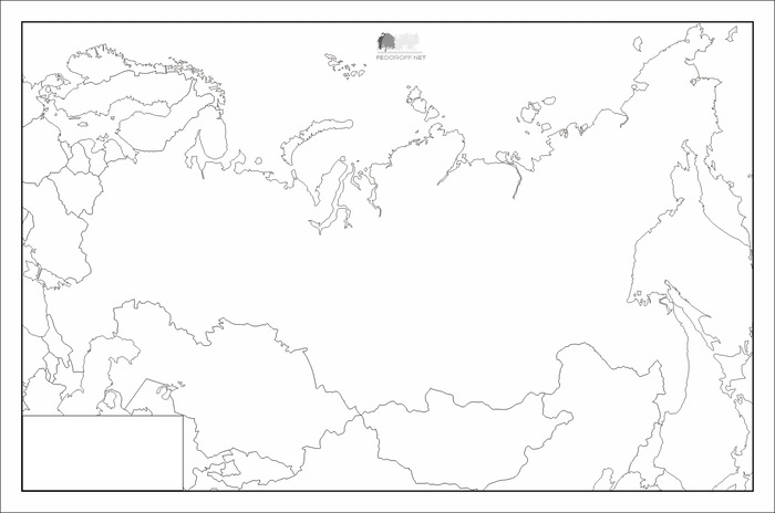 Контурная карта РФ (только контуры)