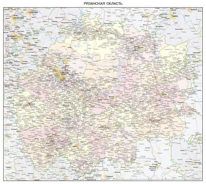 Векторные карты Рязанской области для скачивания и печати AI SVG EPS P