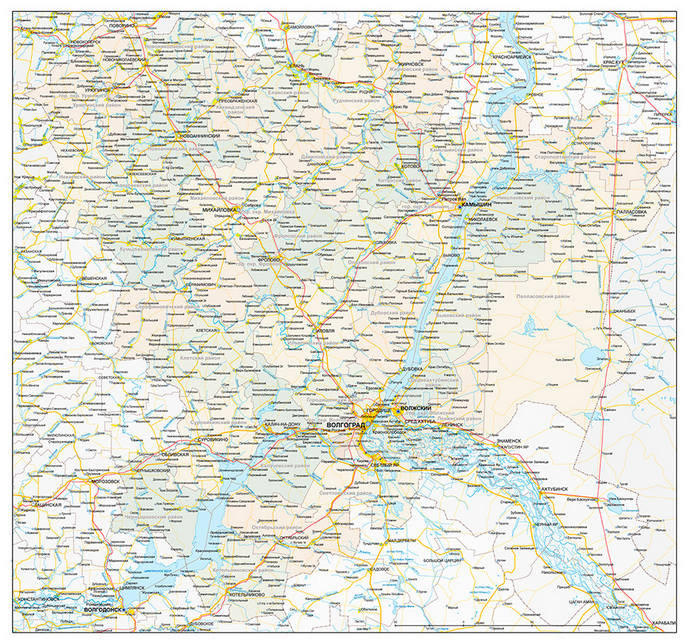 Векторные карты Волгоградской области для скачивания и печати AI SVG E