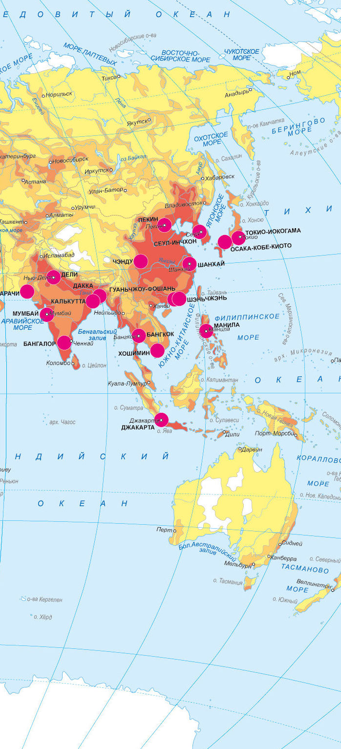 Карты плотности населения мира
