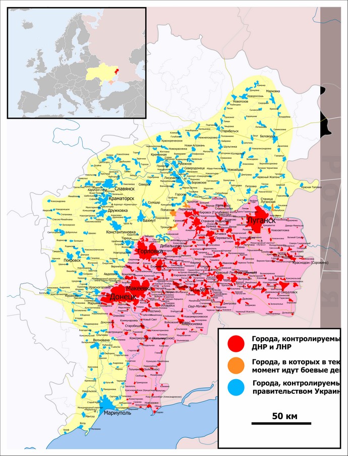 Карты ДНР и ЛНР