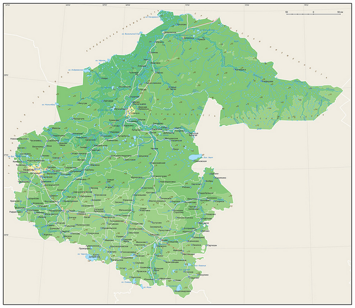 Подборка карт Тюменской области на 2024 год для скачивания и печати  P