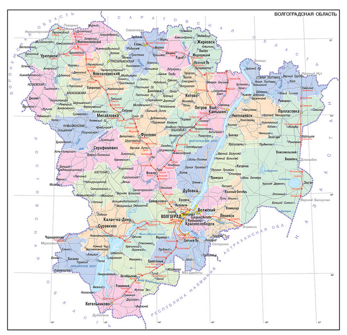 Векторные карты Волгоградской области для скачивания и печати AI SVG E