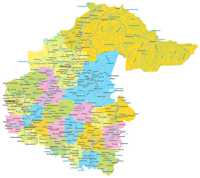 Подборка карт Тюменской области на 2024 год для скачивания и печати  P