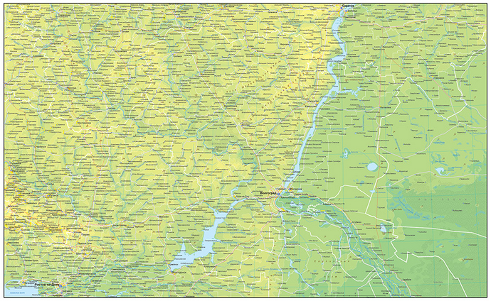 Векторные карты Волгоградской области для скачивания и печати AI SVG E