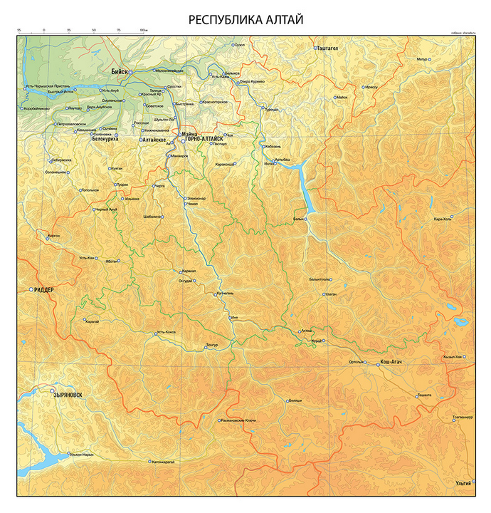Векторные карты Республики Алтай для скачивания и печати AI SVG EPS PD