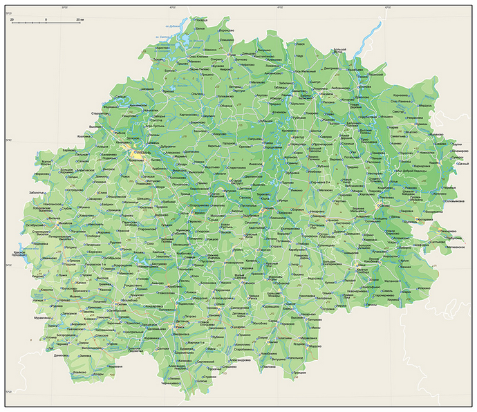 Векторные карты Рязанской области для скачивания и печати AI SVG EPS P