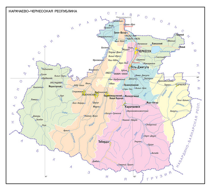 Векторные карты Кабардино-Балкарской Республики (КБР) для скачивания и