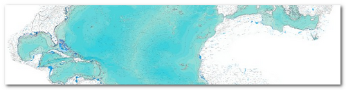 Карта глубин Атлантического океана