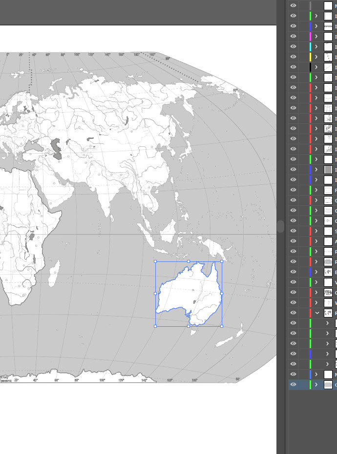 Контурная карта мира (ч/б для печати)