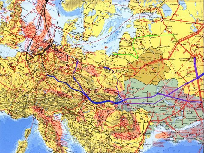 Карты газопроводов России