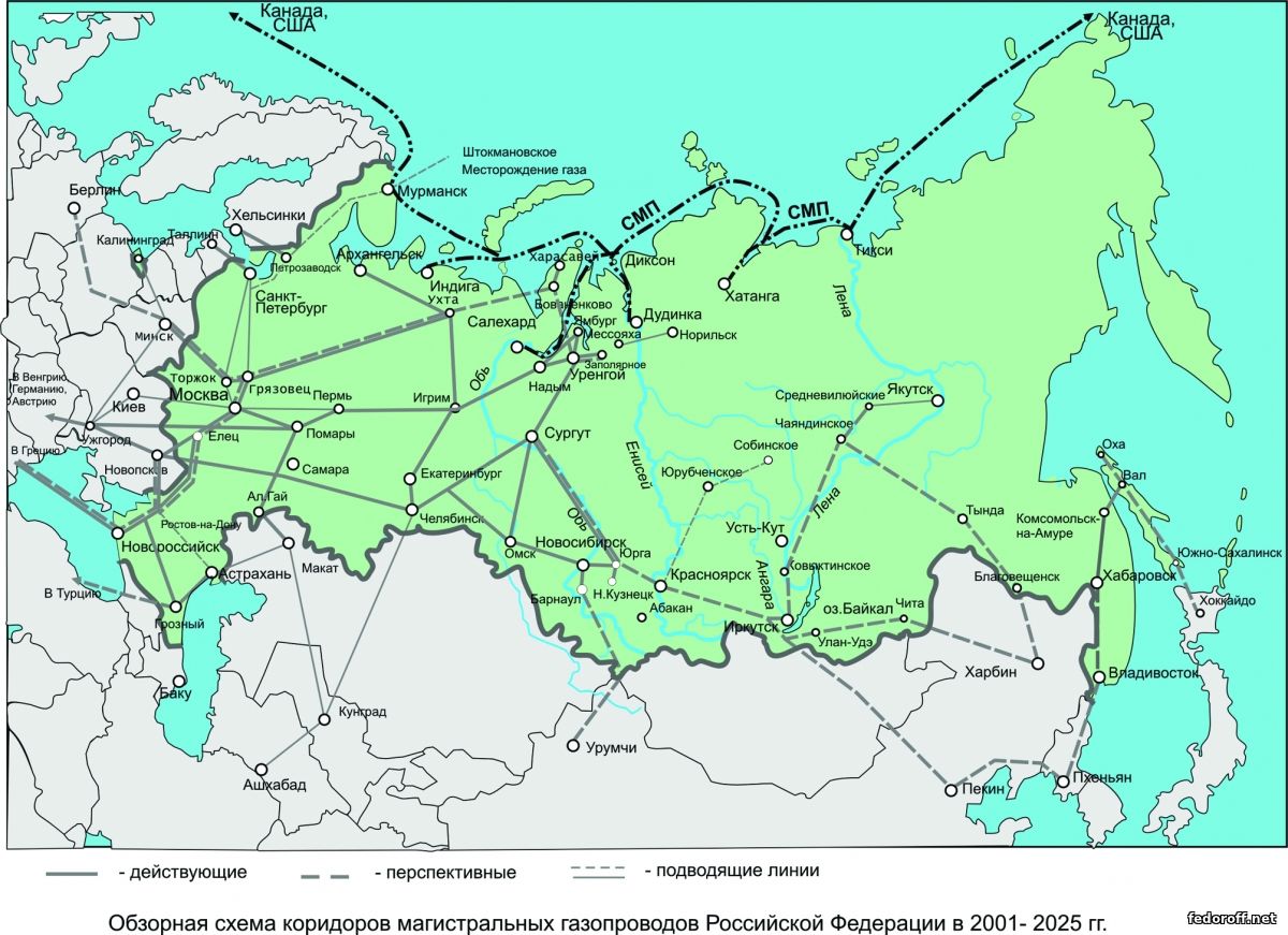 Карта газопроводов и нефтепроводов