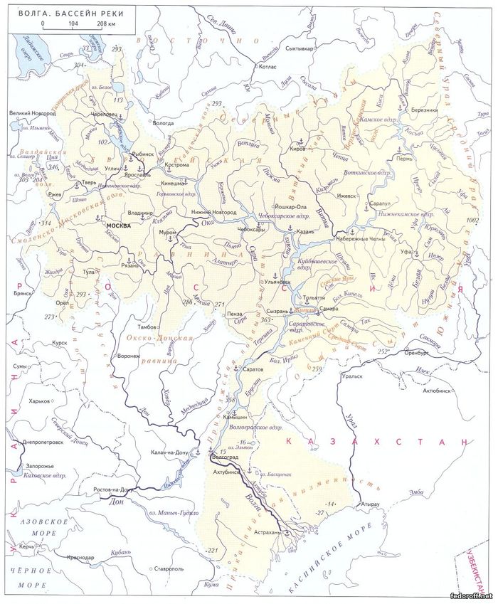 Карты бассейна реки Волги