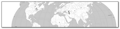 Контурная карта мира (ч/б для печати)