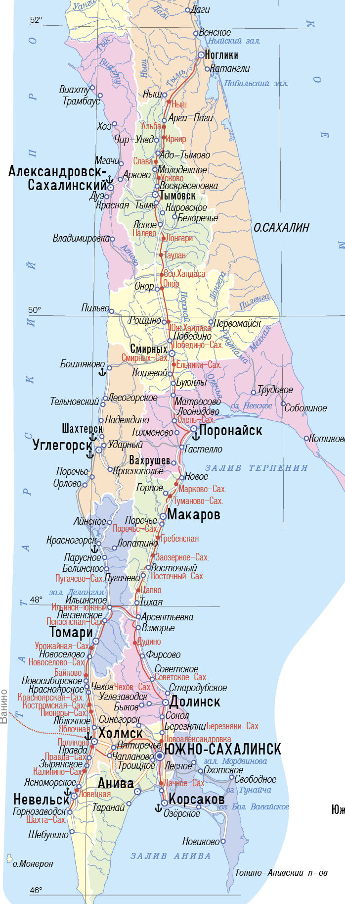 Векторные карты Сахалинской области для скачивания и печати AI SVG EPS