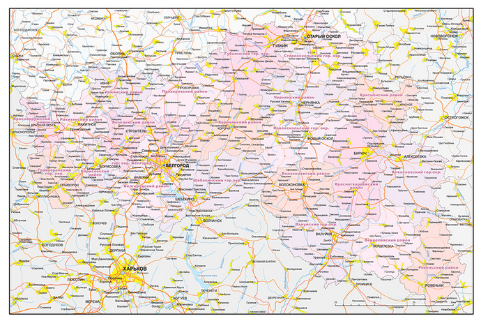Векторные карты Белгородской области для скачивания и печати AI SVG EP
