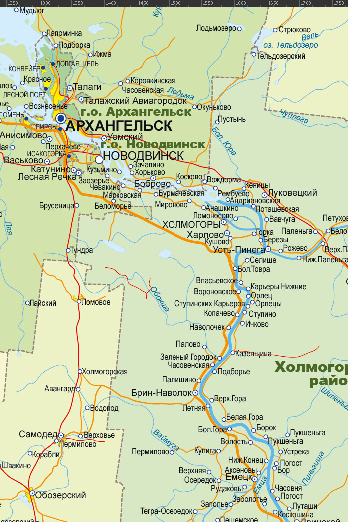 Карты Архангельской области