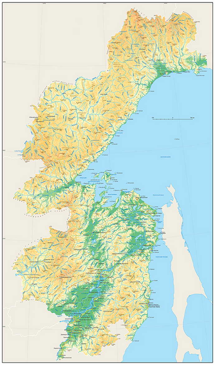 Векторные карты Хабаровского края для скачивания и печати AI SVG EPS P